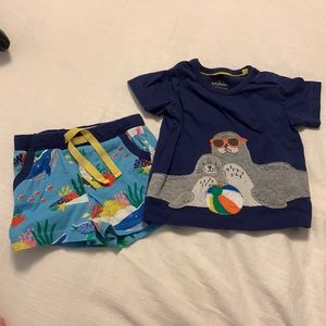 Baby boden summer tee and short set 3-6 months